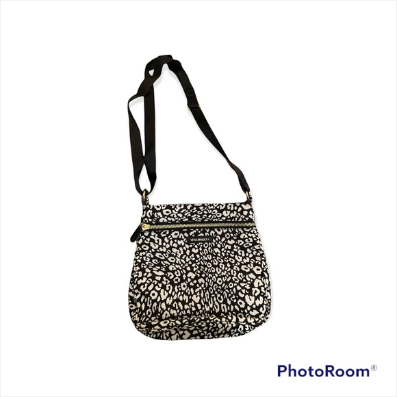 Vera Bradley Camcoat Spotted Black and White Petite Double Zip Crossbody - Picture 1 of 2